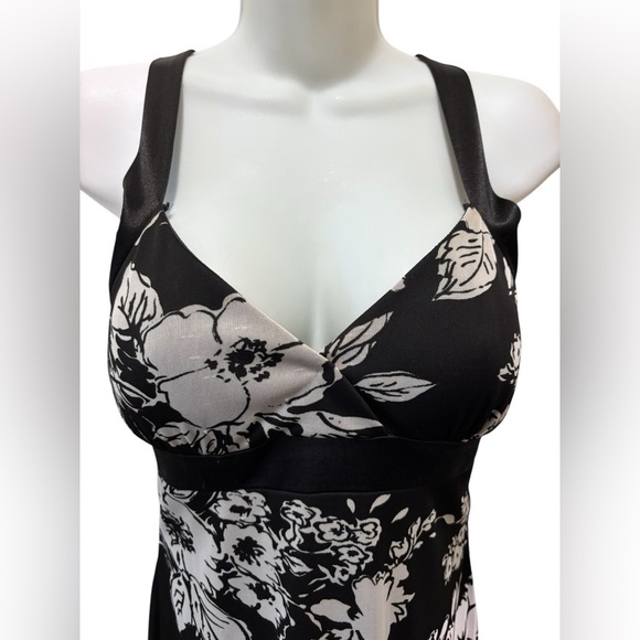 Y2K Black Floral Fairy Slip Halter Dress M Black Whimsy Goth Gypsy Whimsical - Picture 3 of 8